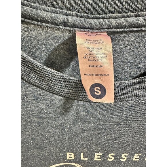 🌸3/$15🌸Country Chick Blue Heather Blessed Deerly Tee sz Small - Picture 5 of 7